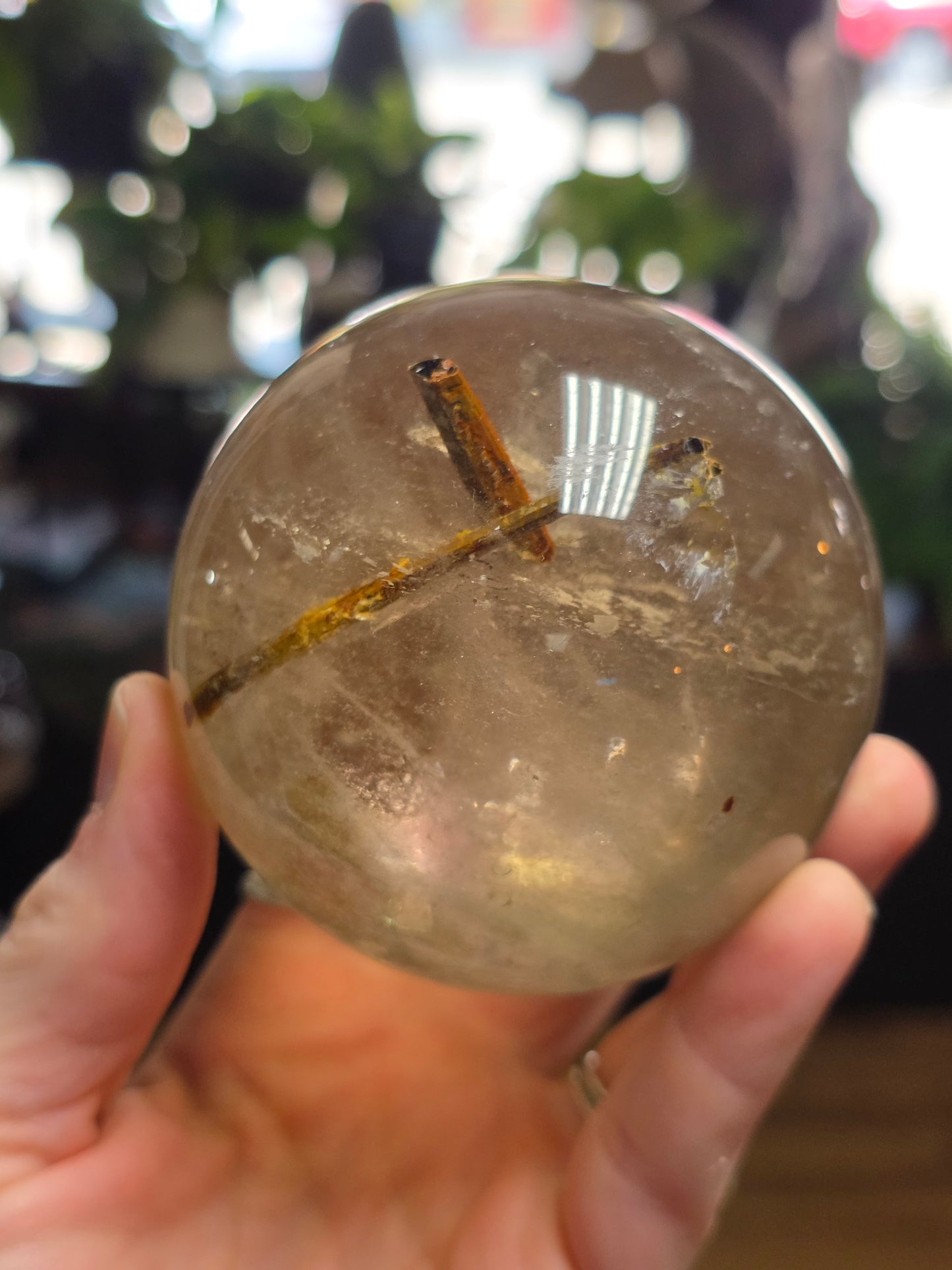 Included Smoky Quartz Sphere