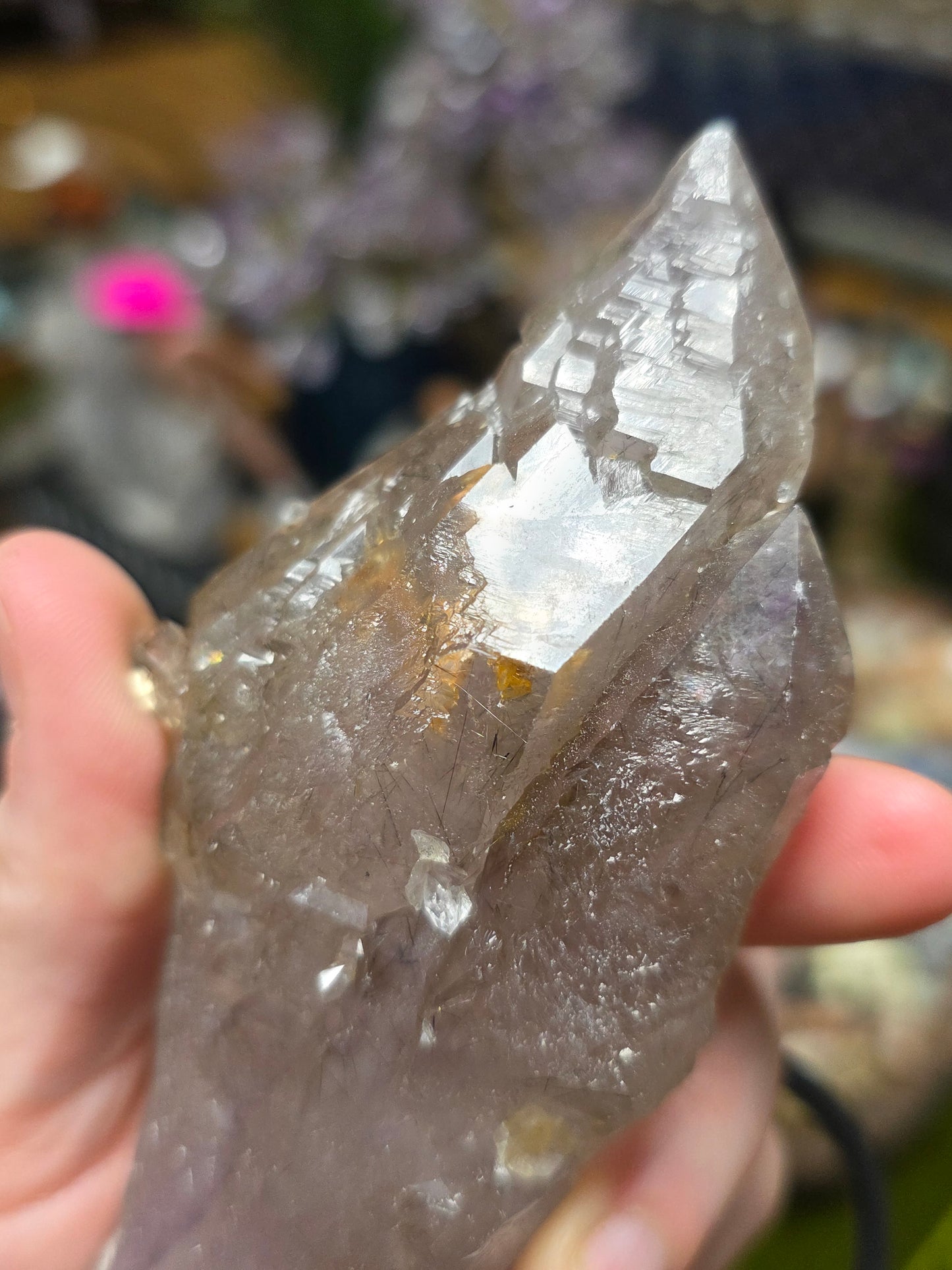 Included Amethyst Root with Metal Stand