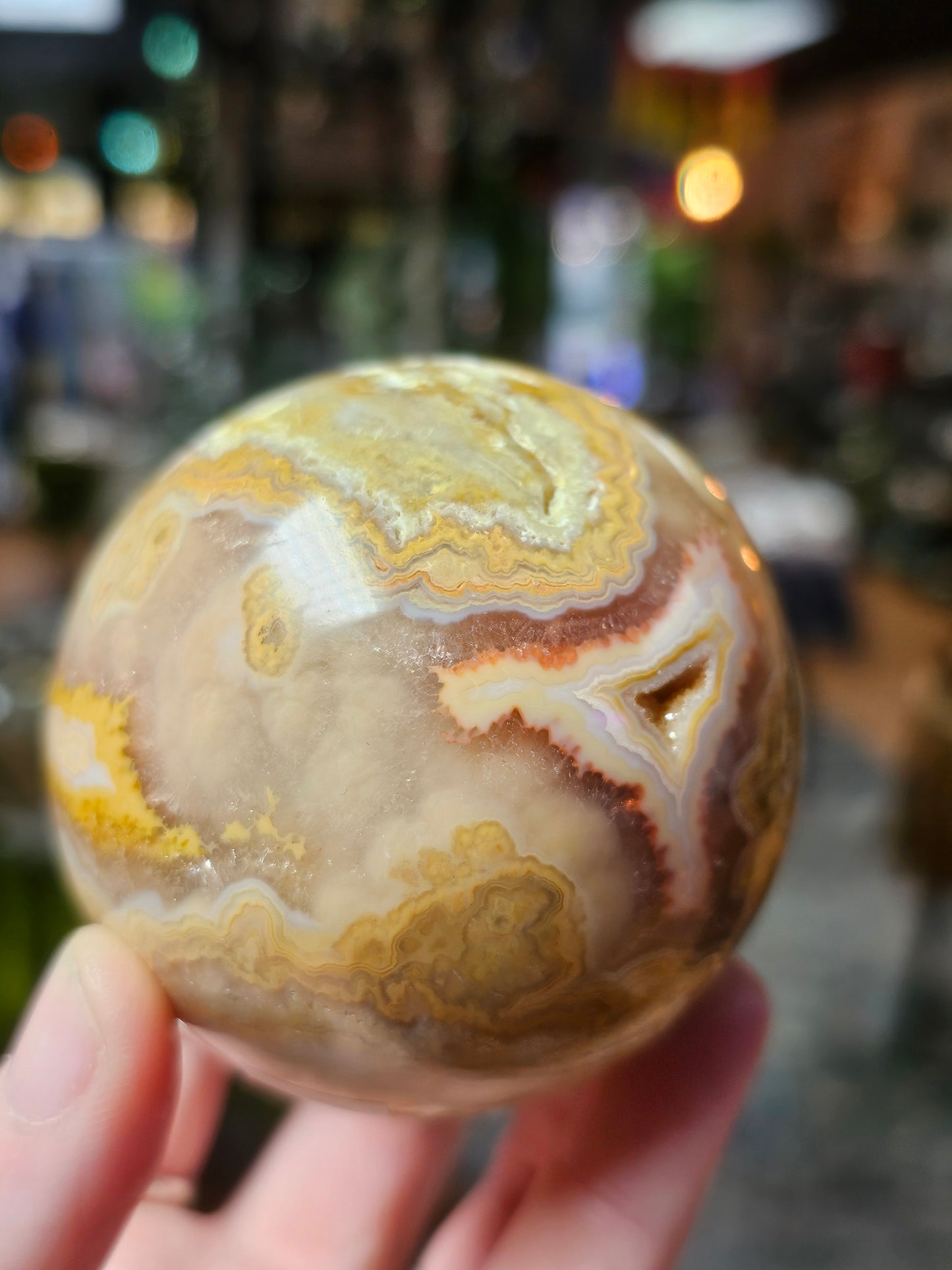 Java Lace Agate Sphere