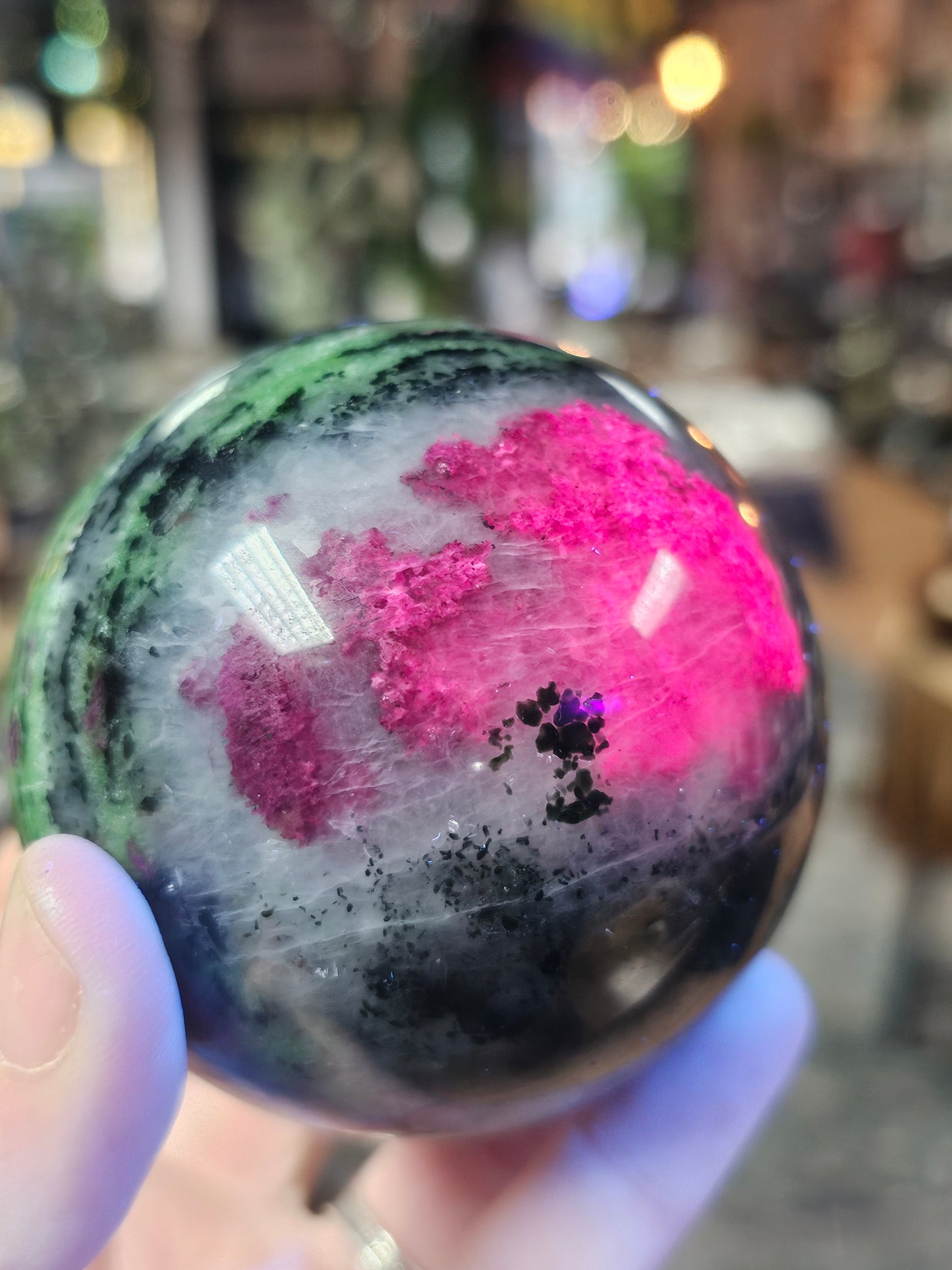 Ruby in Zoisite Sphere