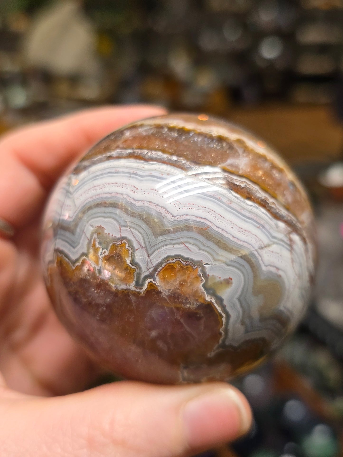 Amethyst Agate Sphere