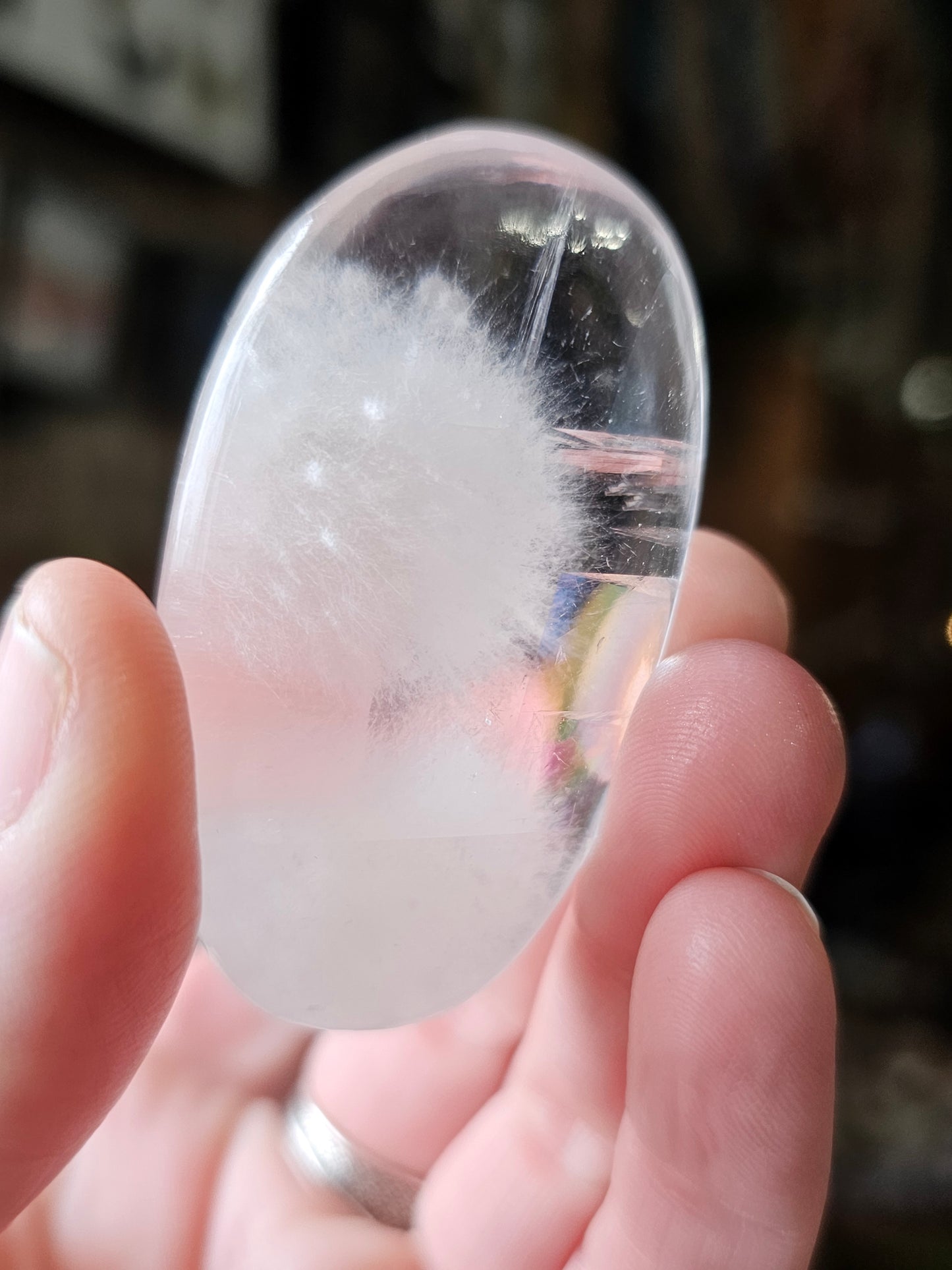 Small Optical Calcite Palm Stone