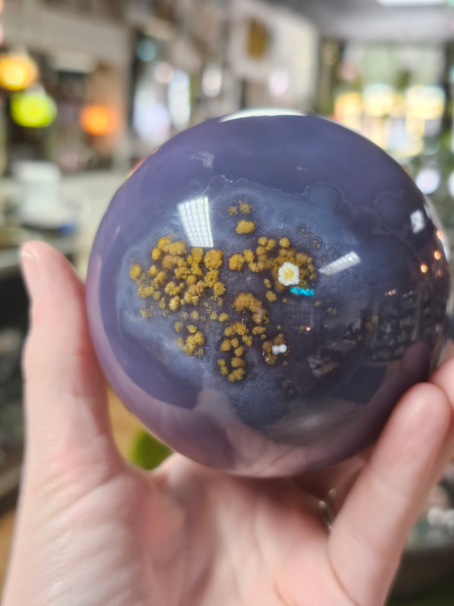 Purple Druzy Agate Sphere
