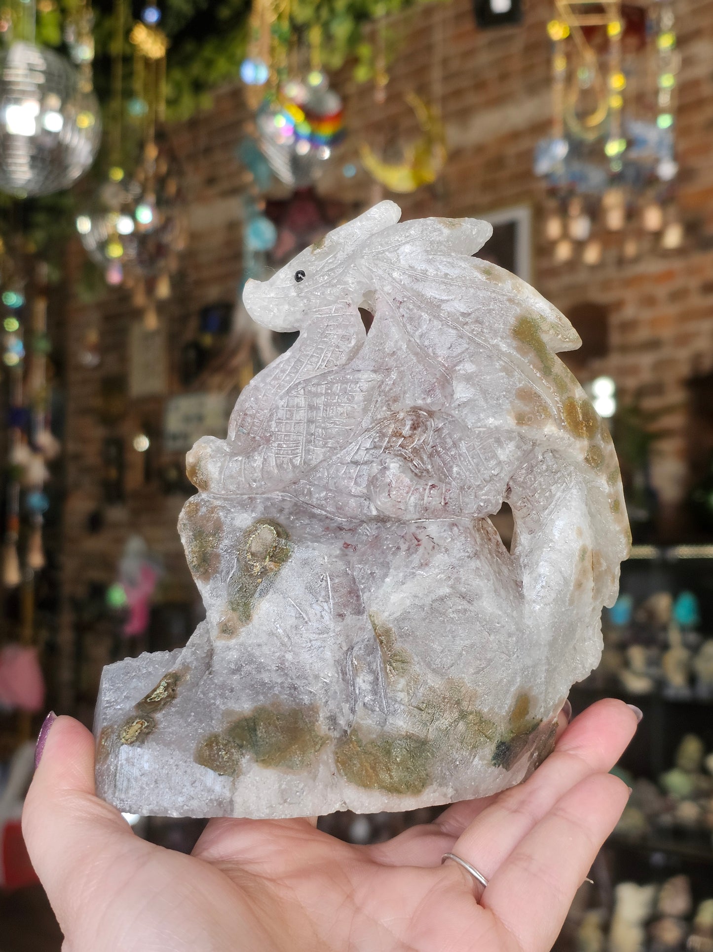 Amethyst Cluster Dragon Carving