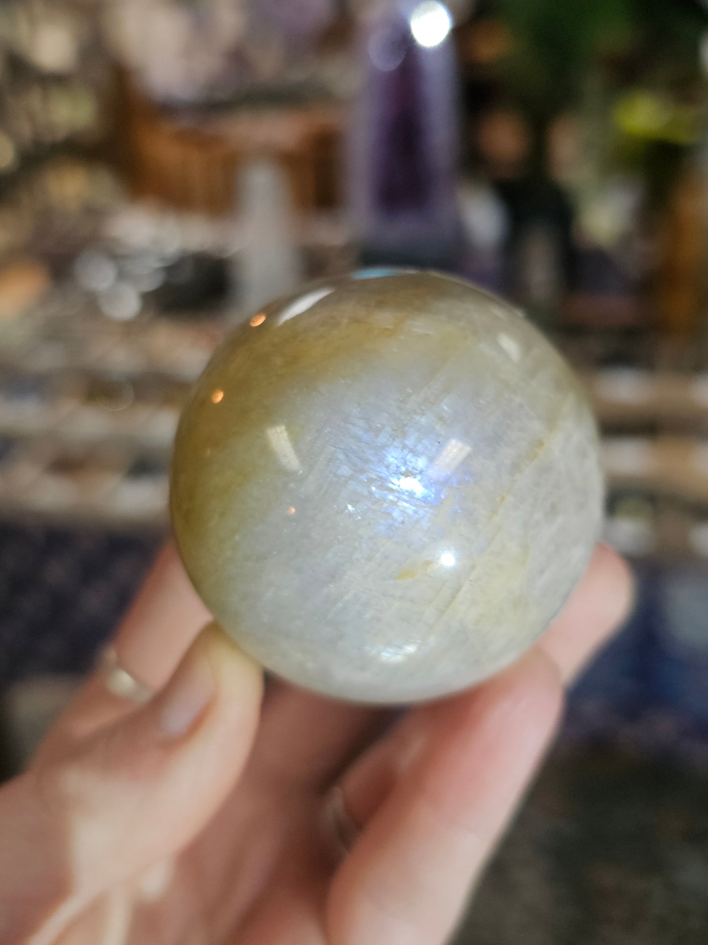 White Moonstone Sphere