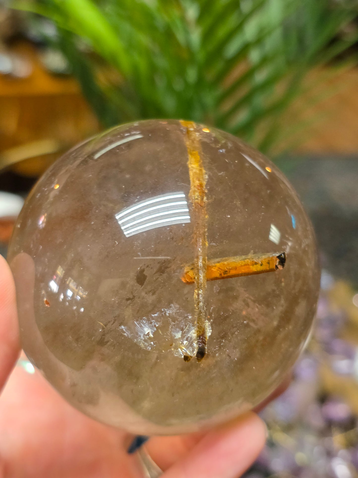 Included Smoky Quartz Sphere