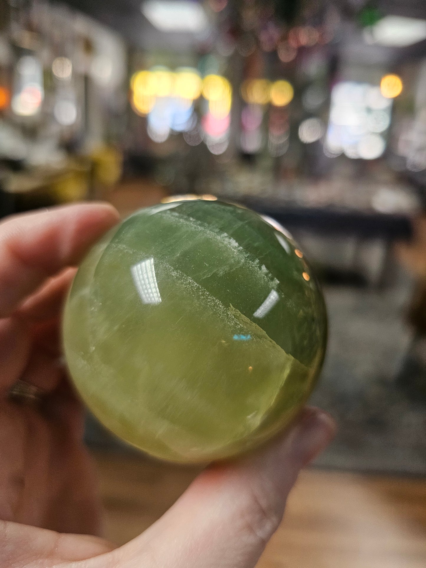 Mango Fluorite Sphere