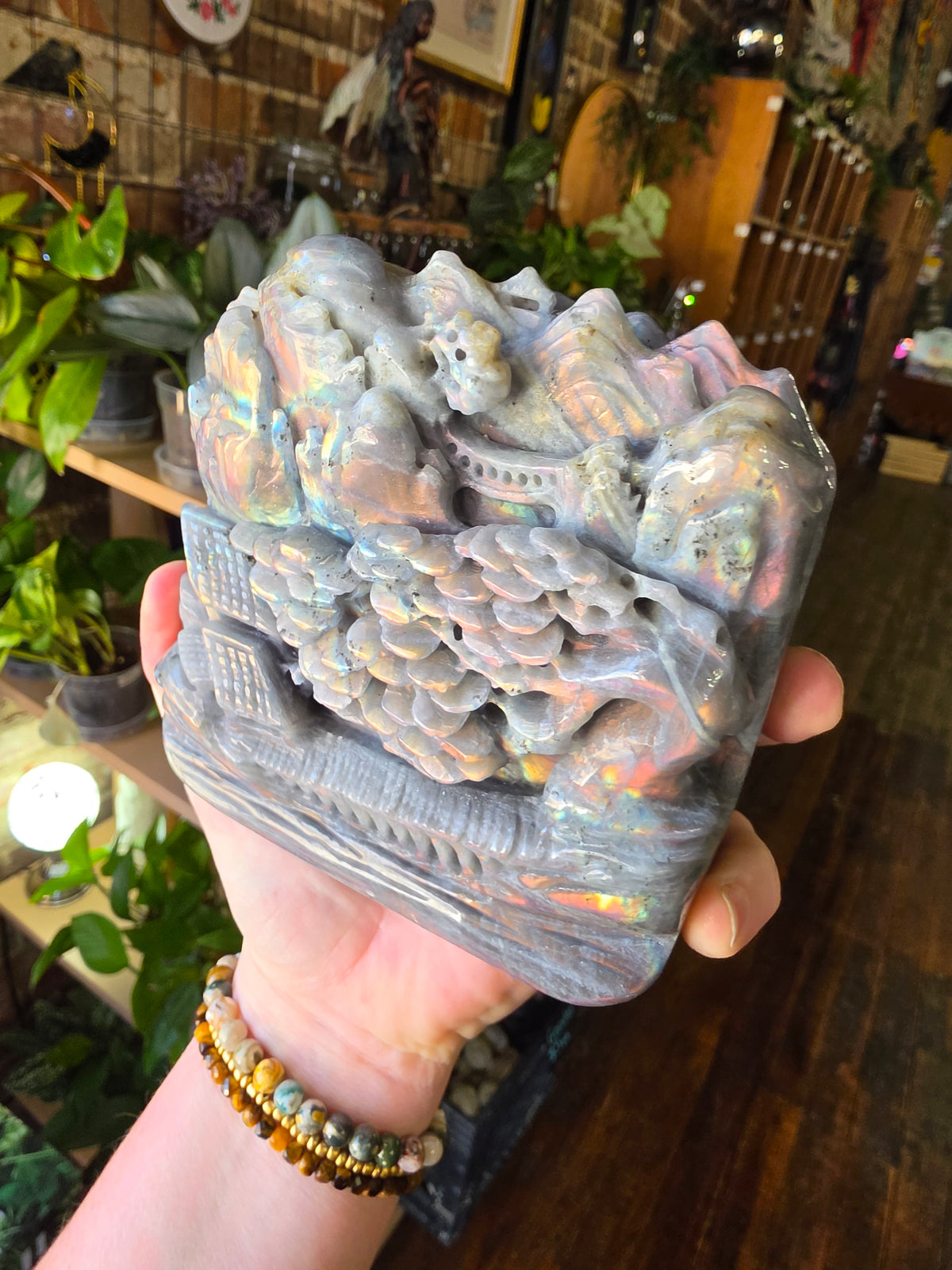 Labradorite Village Carving