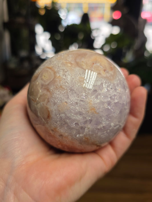 Pink Amethyst Flower Agate Sphere