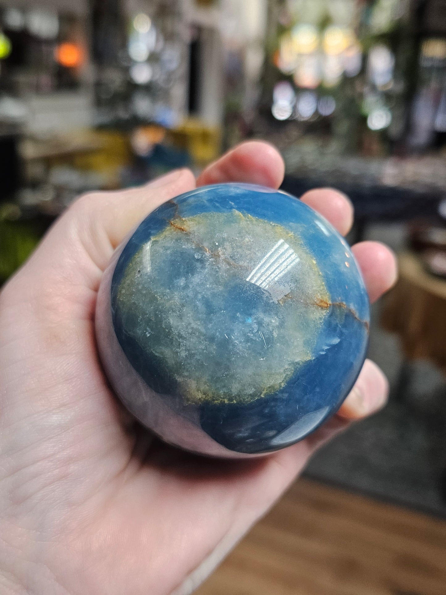 Blue Onyx Sphere ( Calcite)