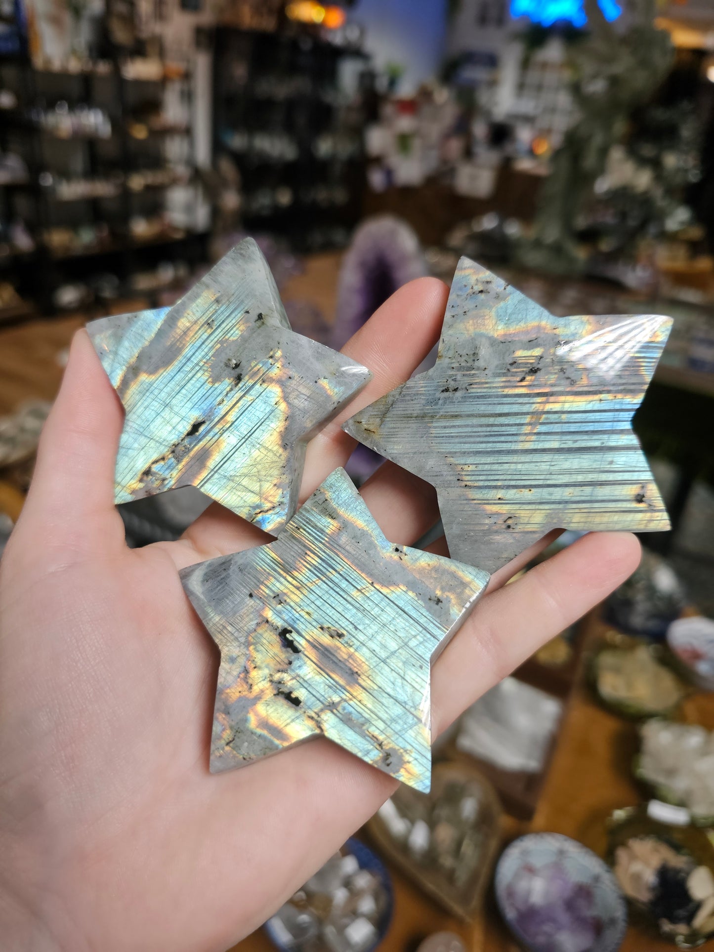 Green Labradorite Stars