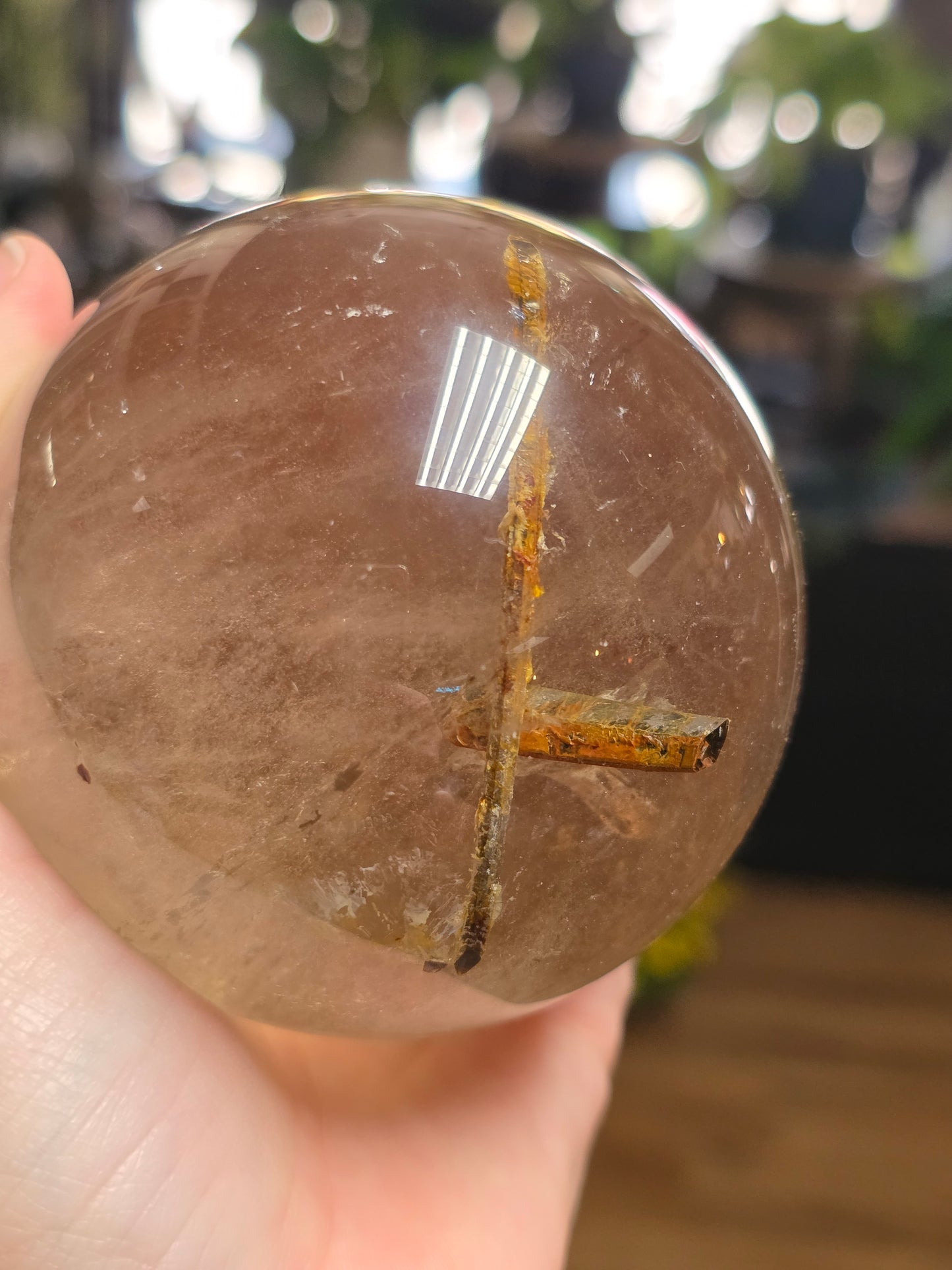 Included Smoky Quartz Sphere