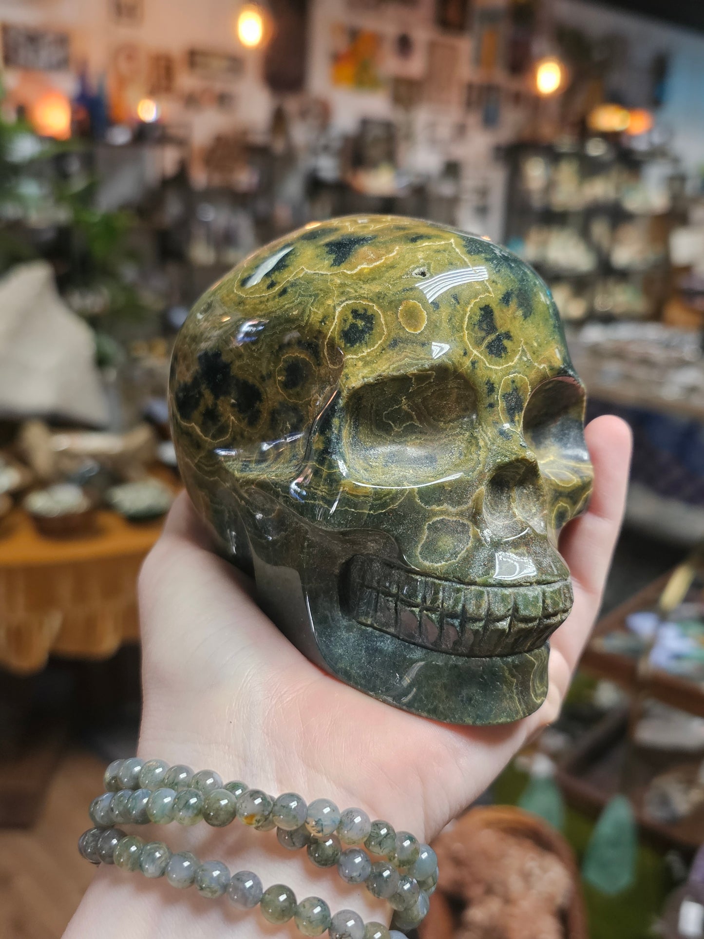 Orbicular Jasper skull