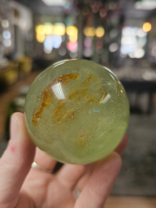 Iron Included Fluorite Sphere