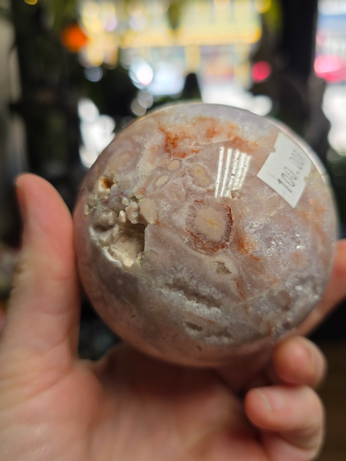 Pink Amethyst Flower Agate Sphere