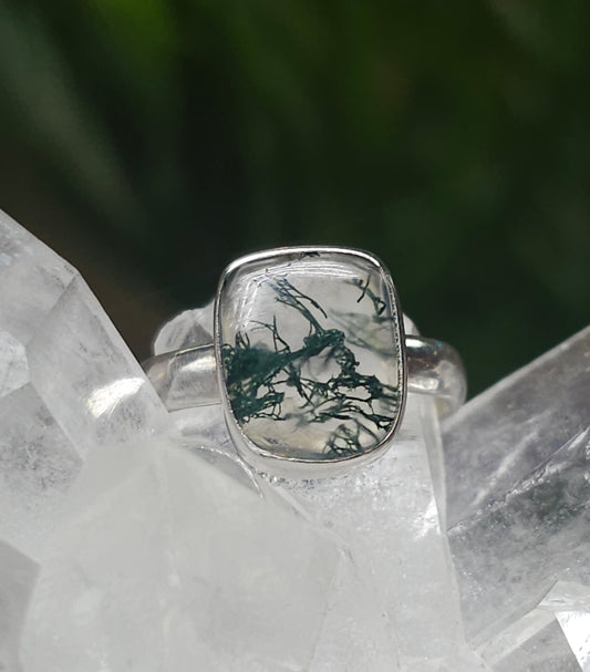 Size 6 Moss Agate Ring
