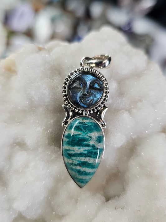 Amazonite & Labradorite Pendant