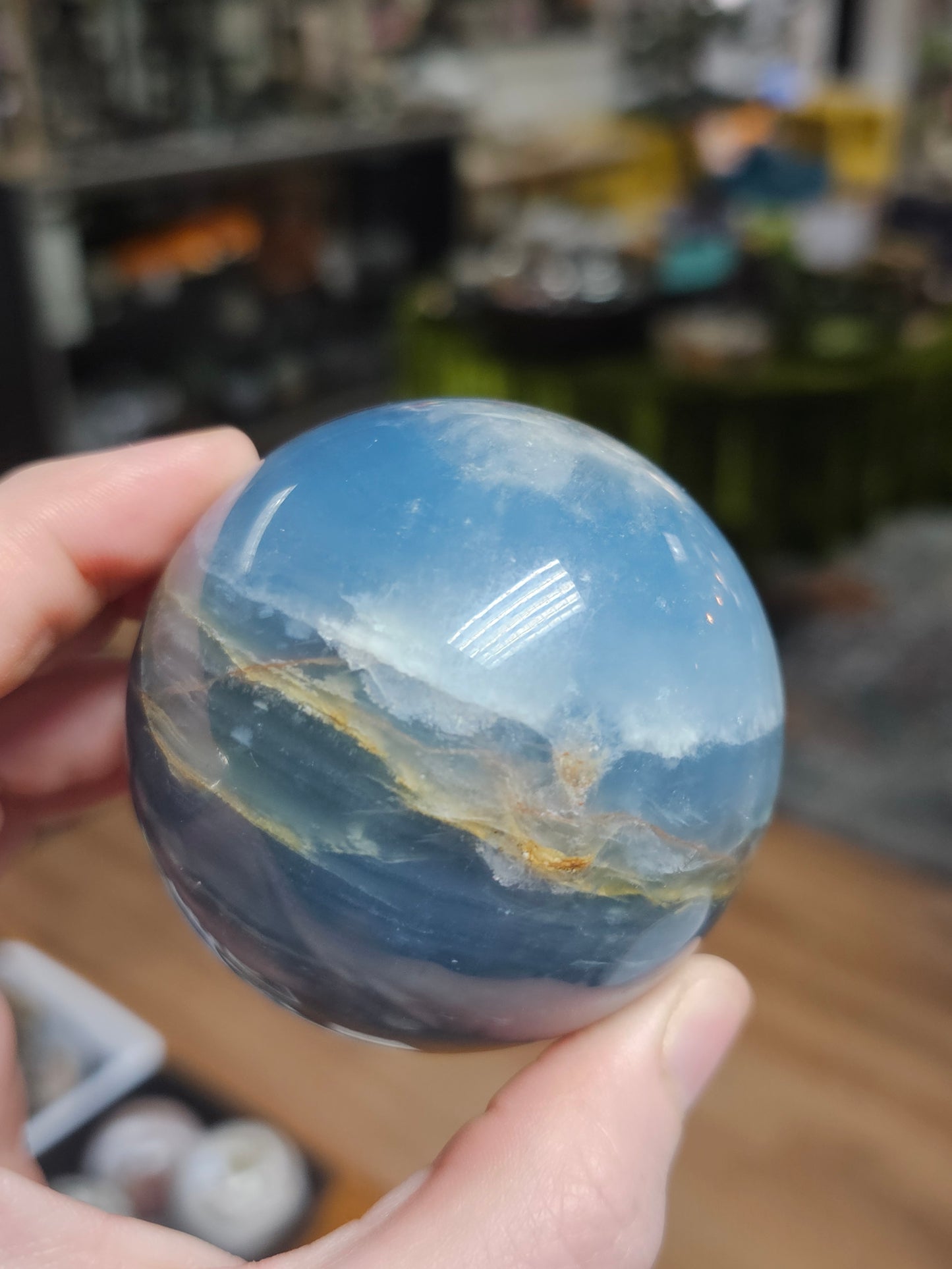 Blue Onyx Sphere (Calcite)