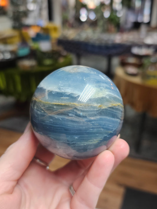 Blue Onyx Sphere (Calcite)