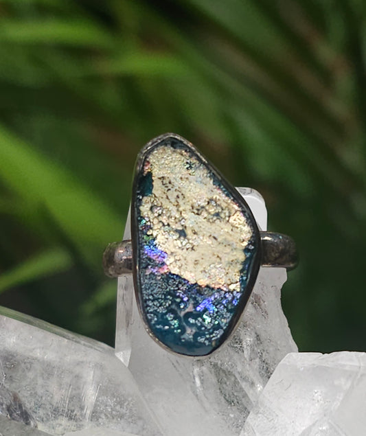 Size 6 Patina Glass Ring
