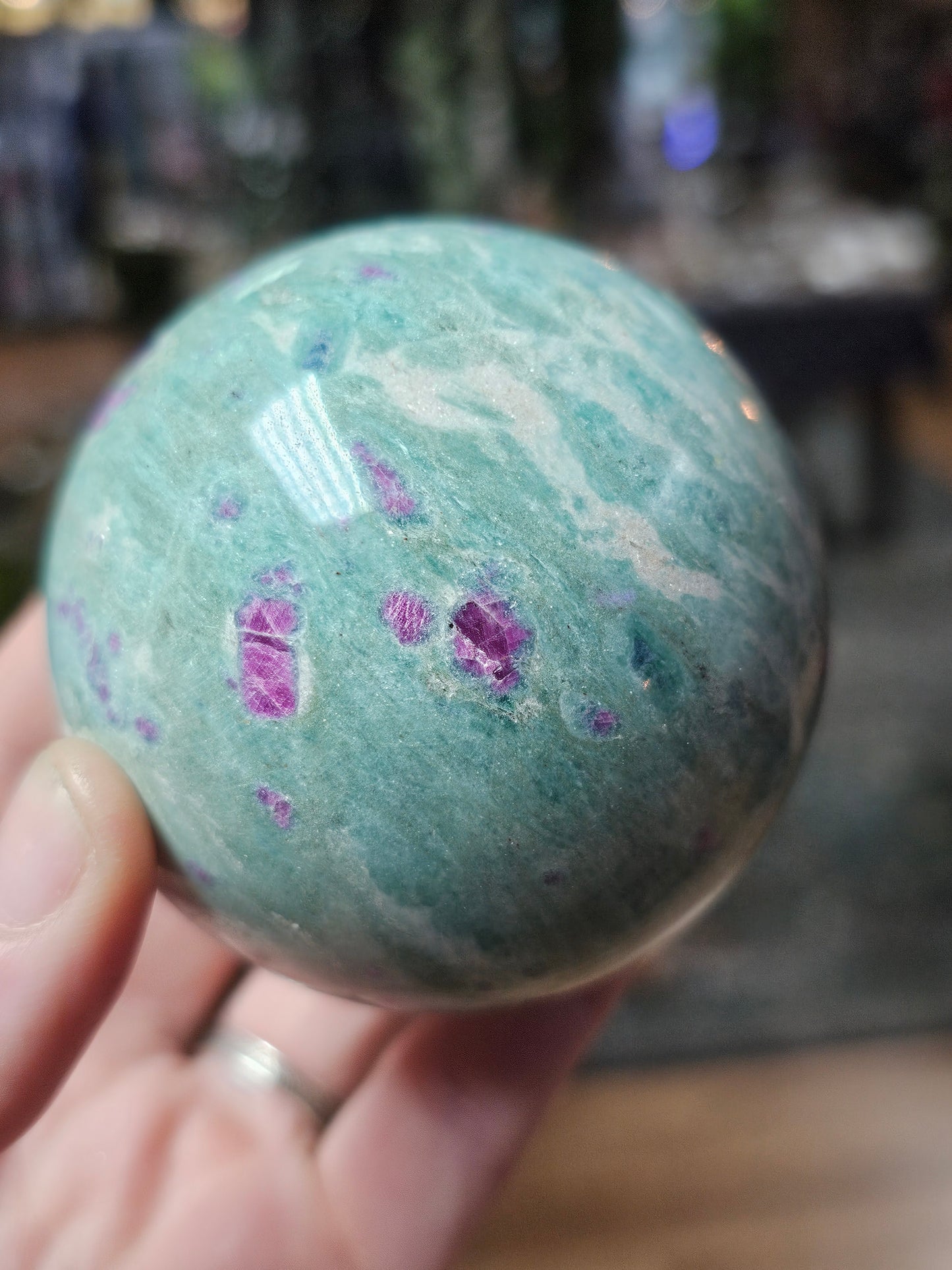 Ruby in Fuchsite Sphere