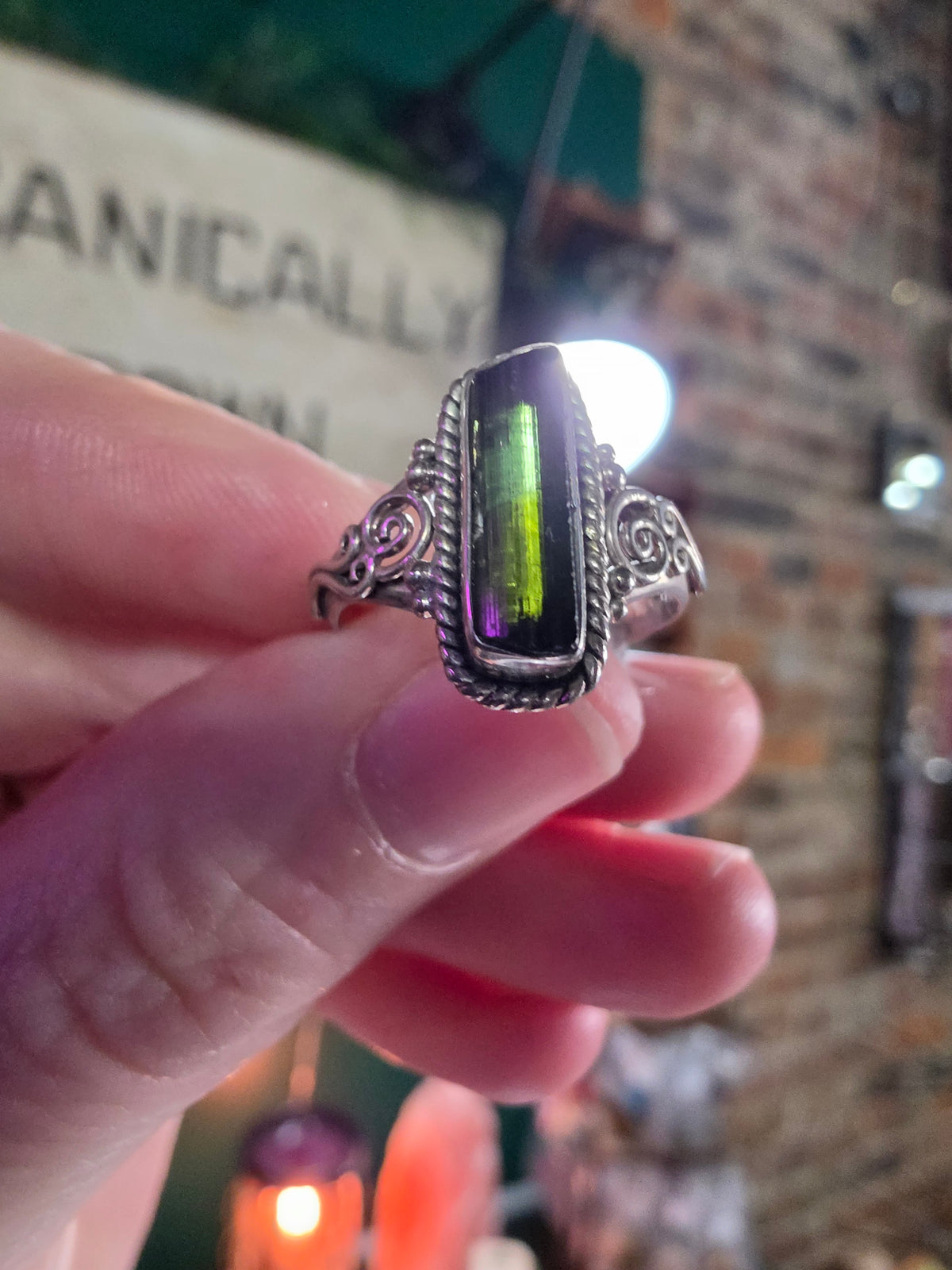 Green Tourmaline Ring Size 8