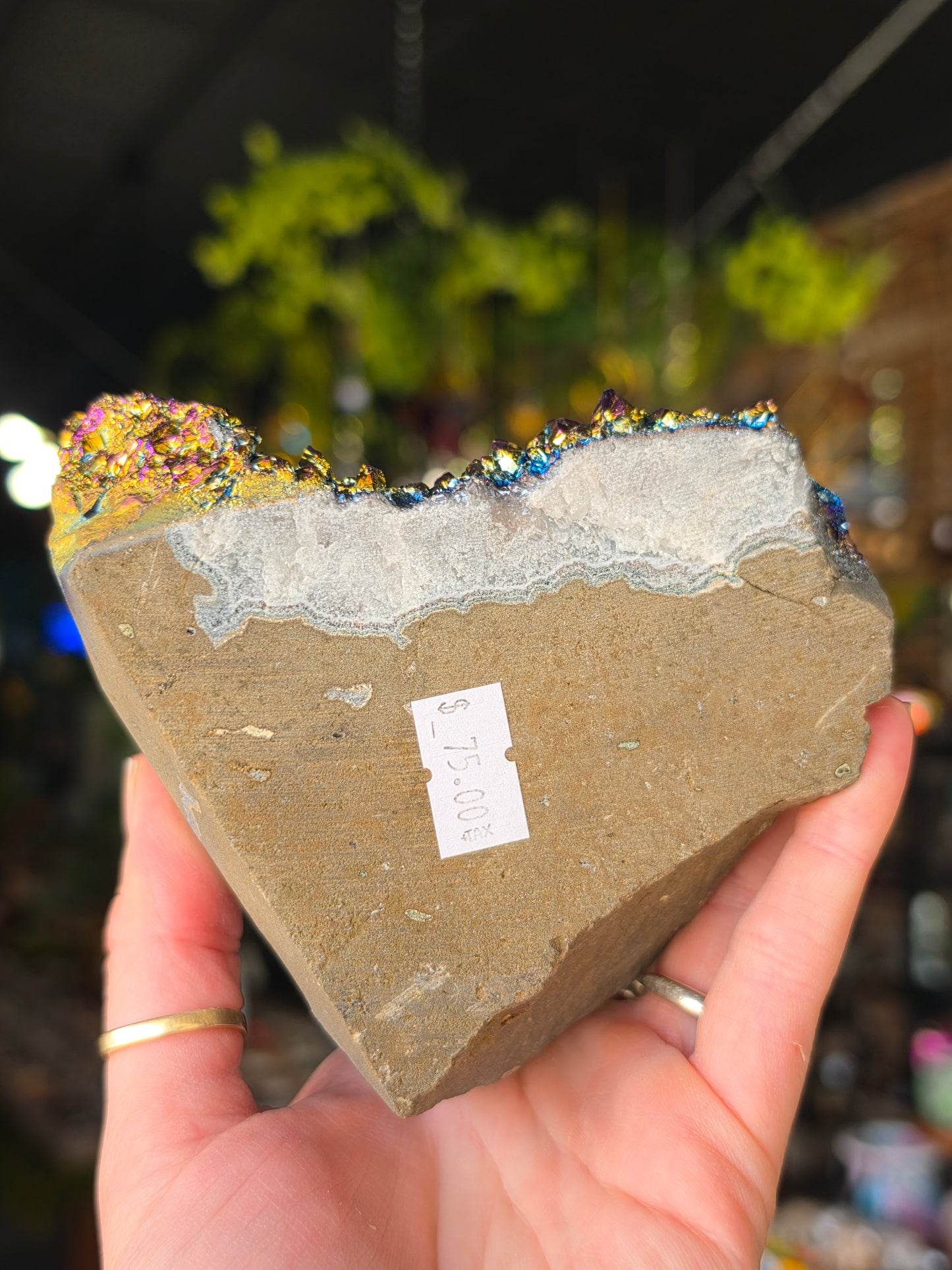 Treated Aura Quartz Cluster Freeform