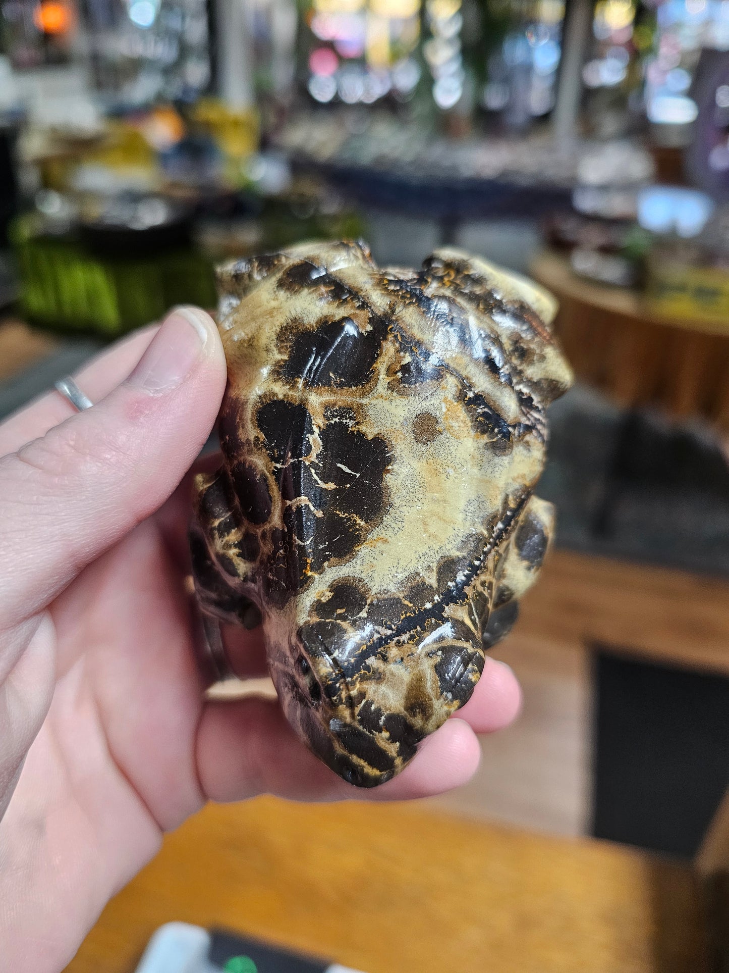 Dendritic Jasper Frog Carving