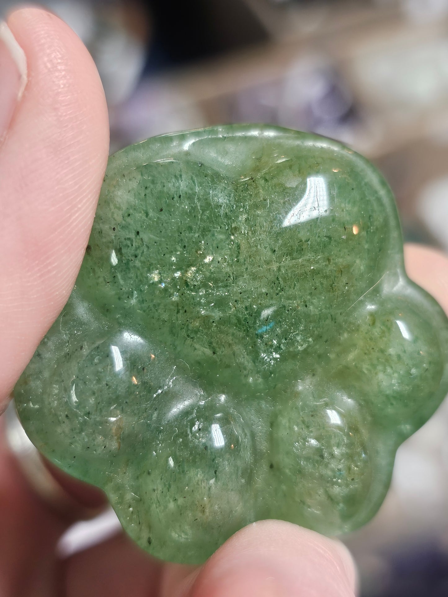 Green Strawberry Quartz Paw Print