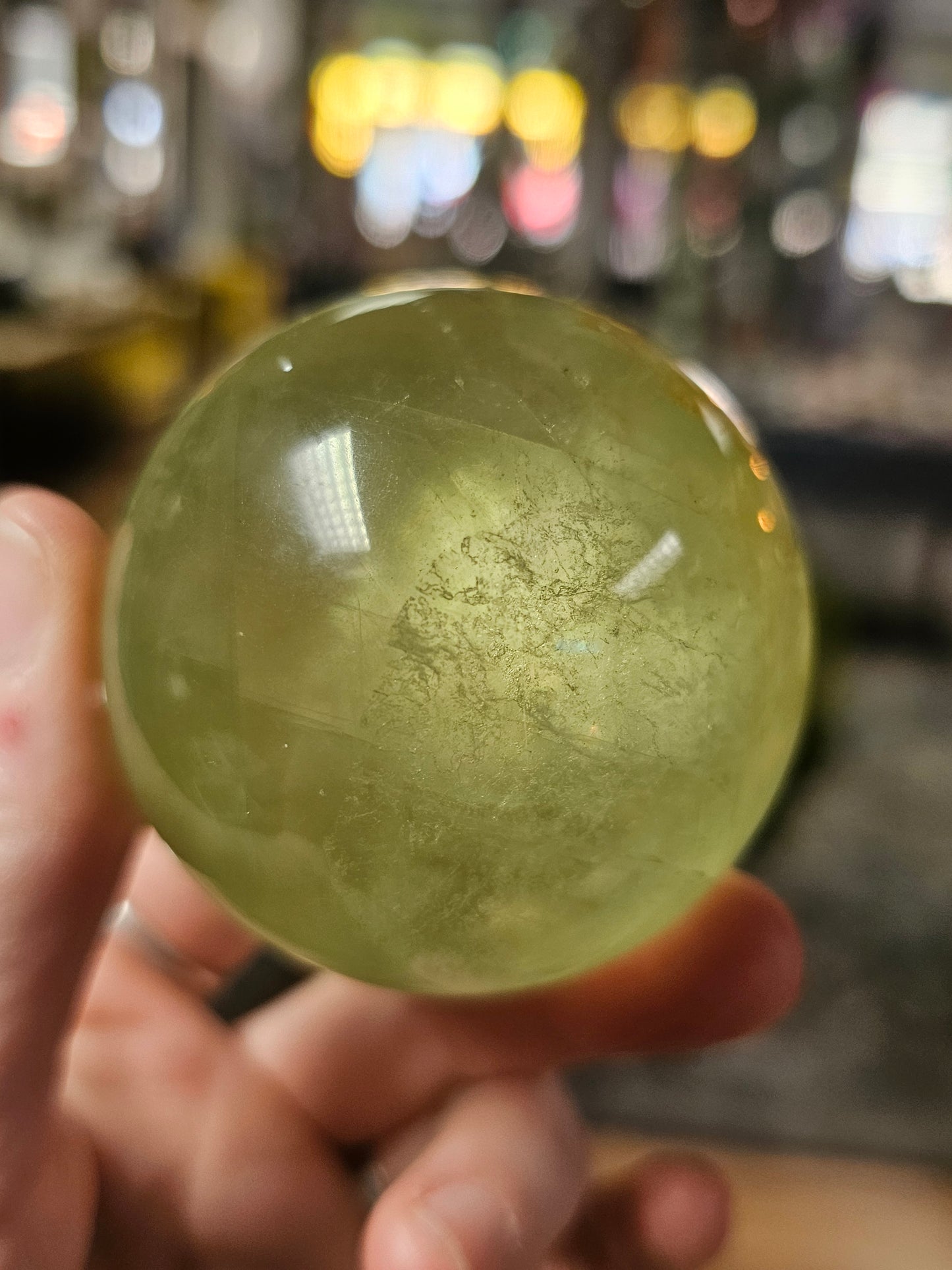 Iron Included Fluorite Sphere