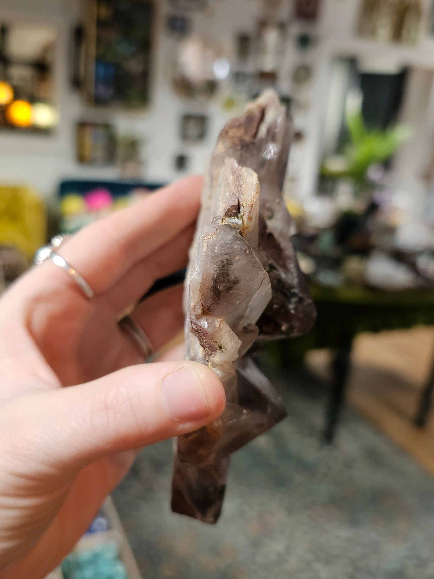 Epidote on Hematite Included Quartz