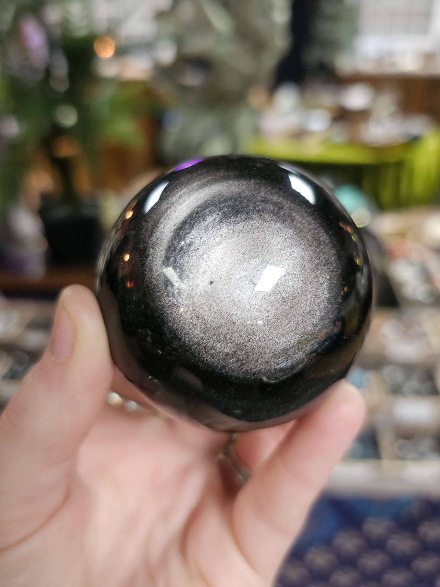 Silver Sheen Obsidian Sphere