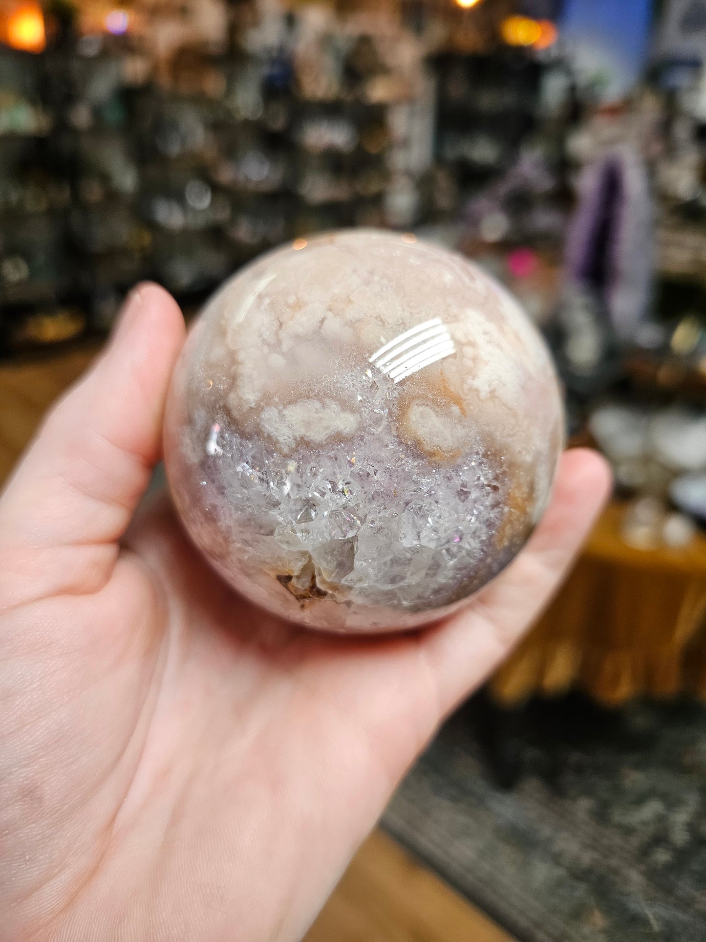 Amethyst Flower Agate Sphere