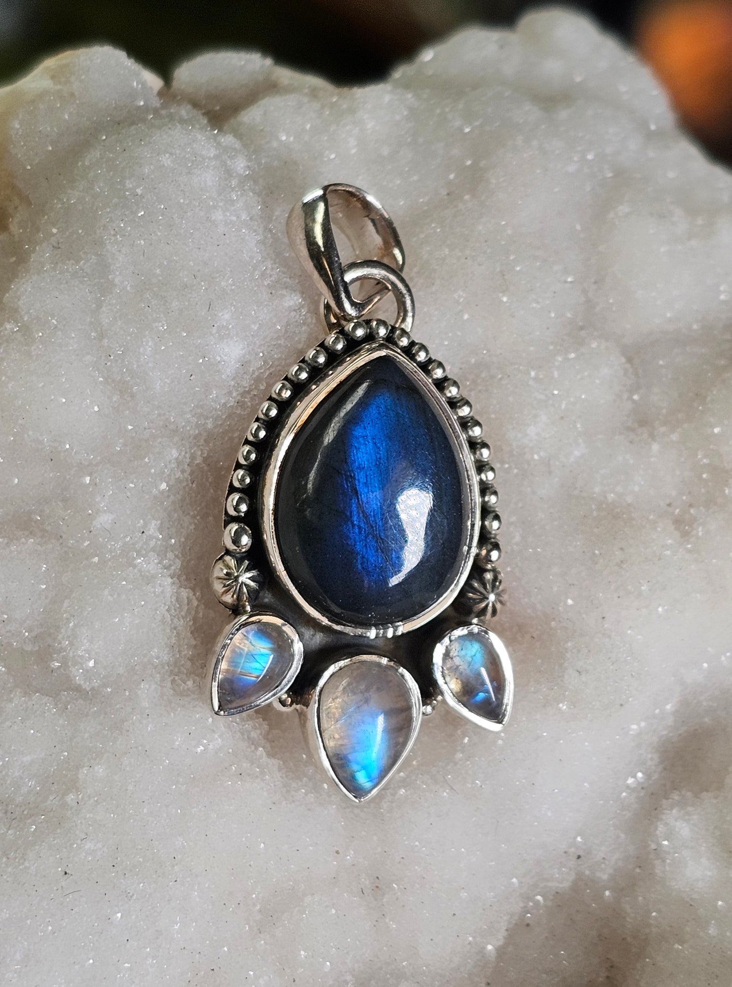 Labradorite and Moonstone Pendant