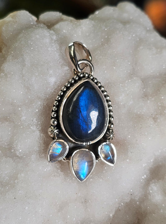 Labradorite and Moonstone Pendant