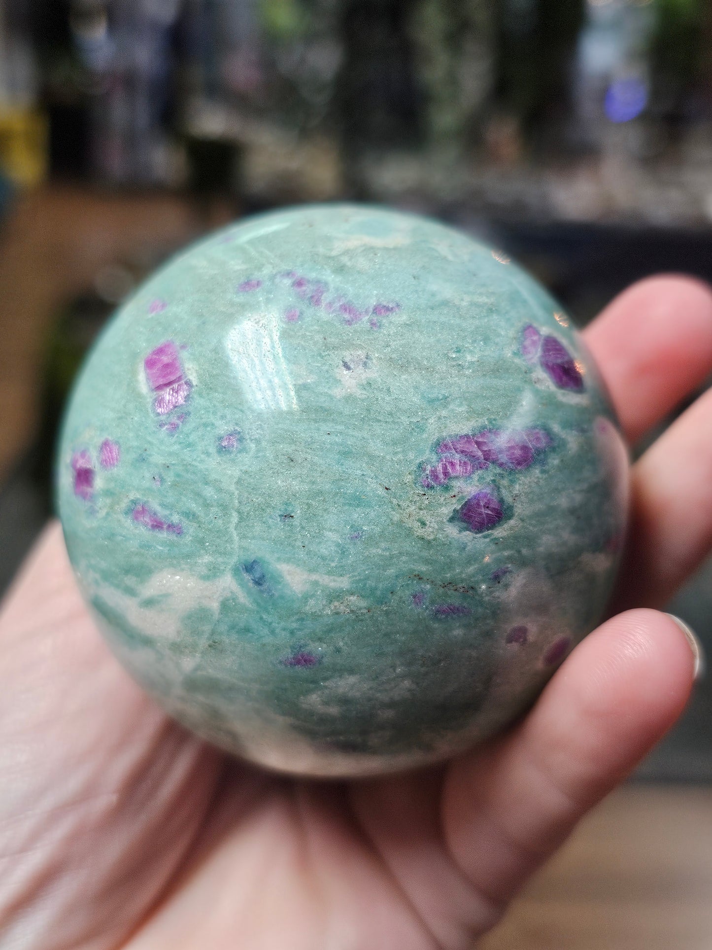 Ruby in Fuchsite Sphere