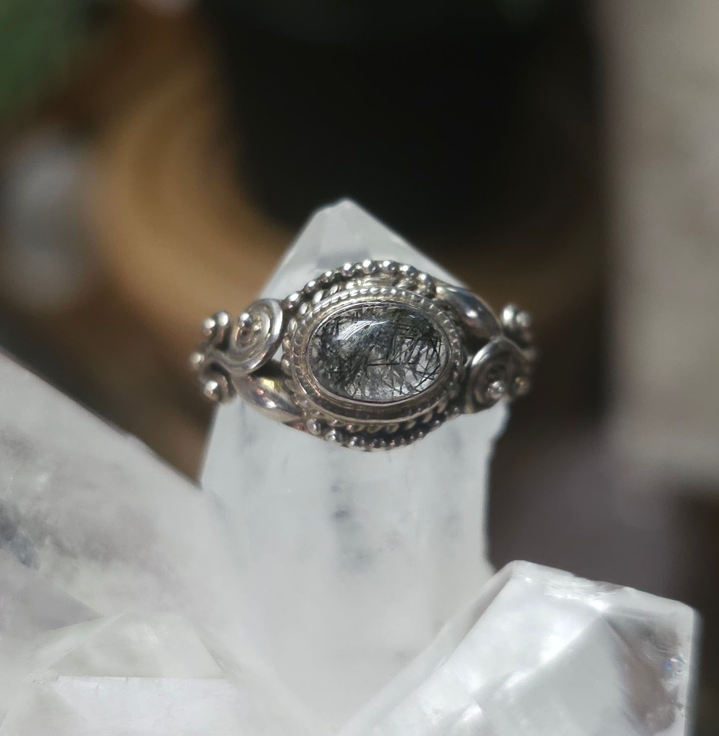 Size 6 Tourmaline & Quartz Ring