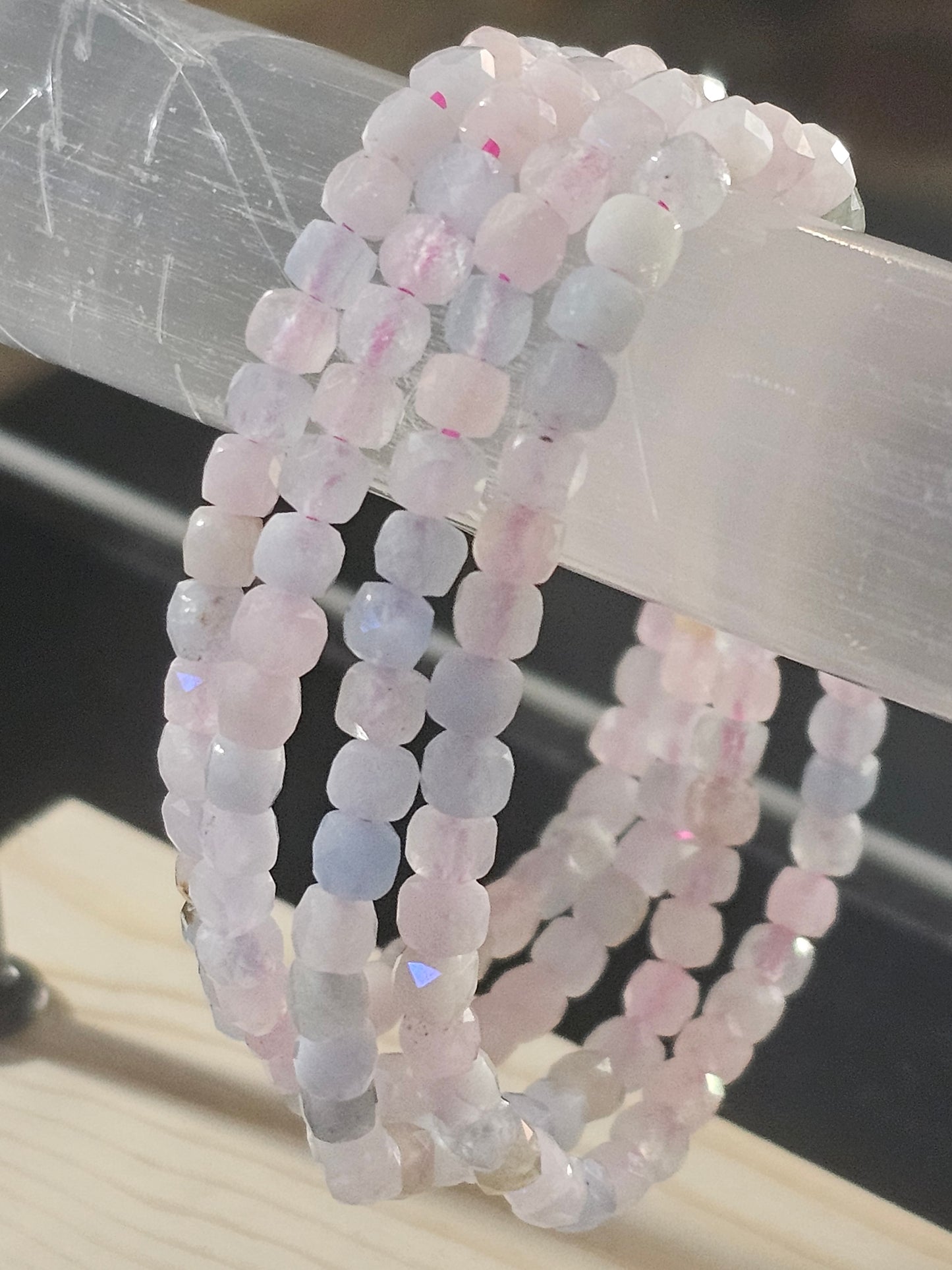 Morganite Faceted Stretch Bracelet