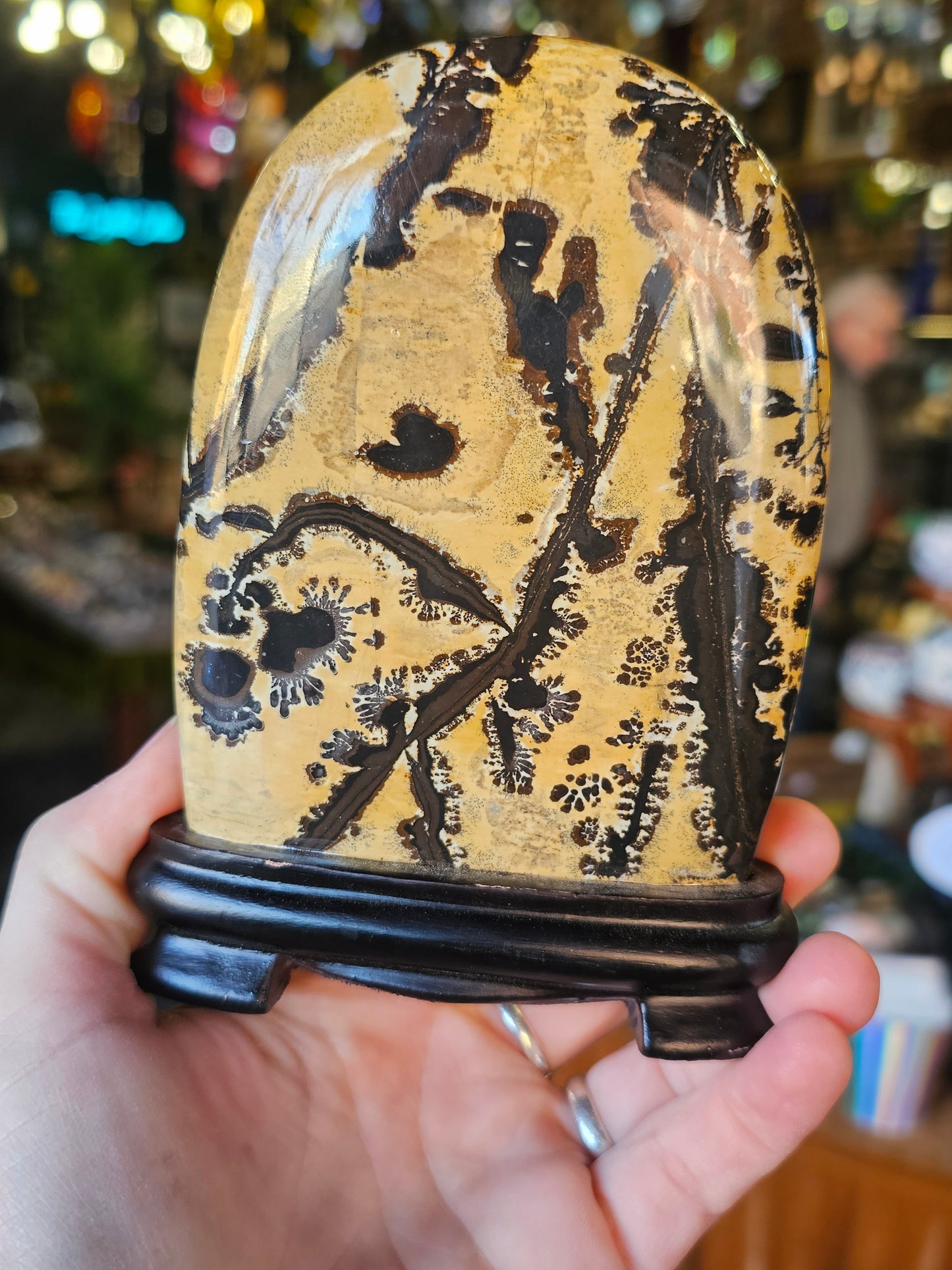 Dendritic Picture Jasper Freeform on stand