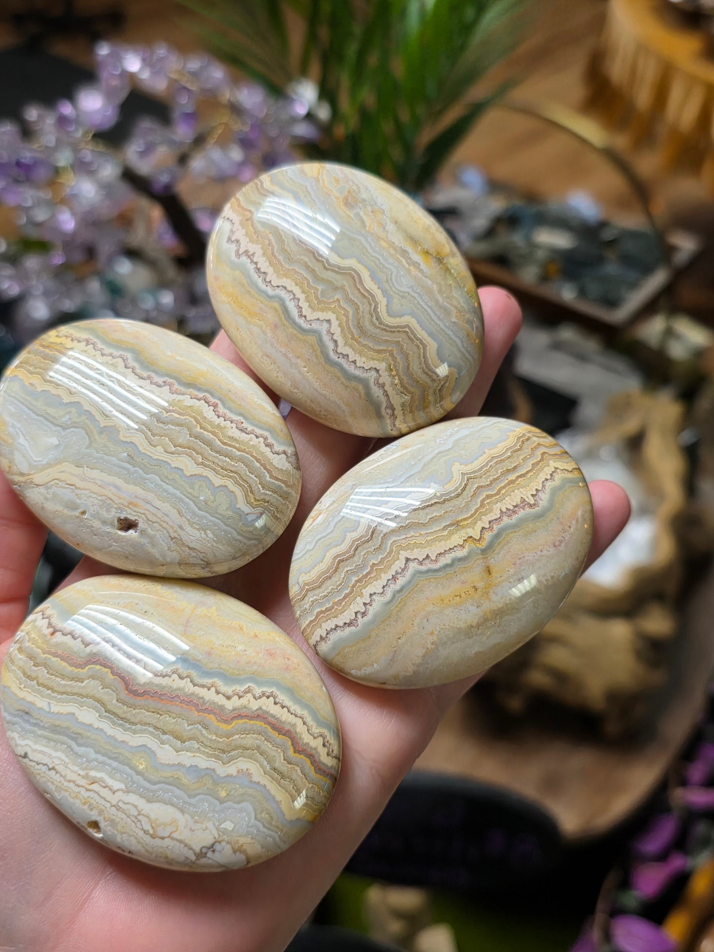 Java Lace Agate Palmstone