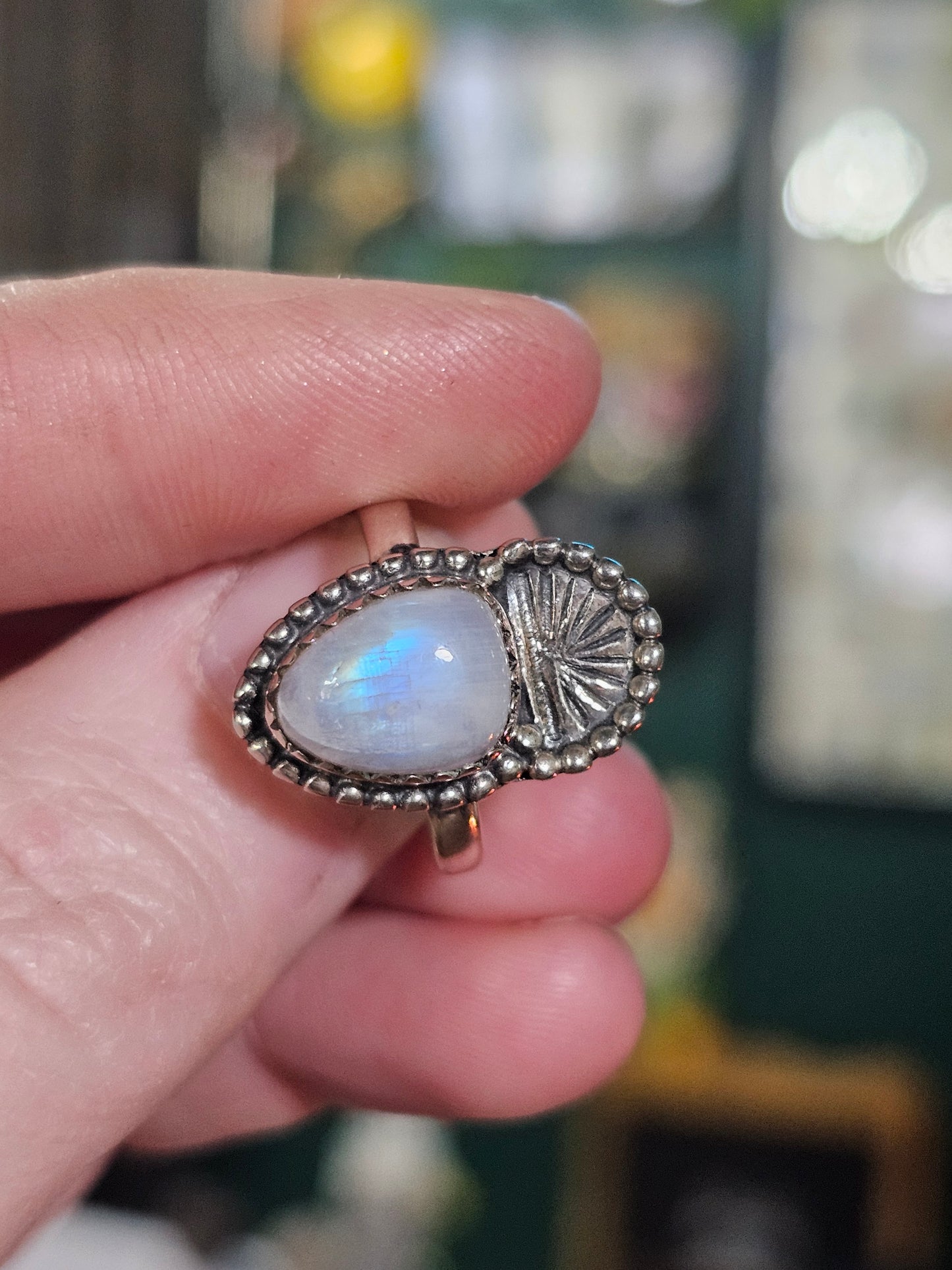 Size 7 Rainbow Moonstone Ring