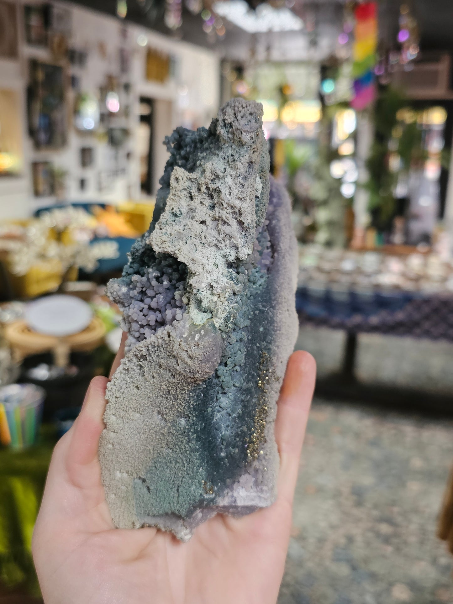 Pyrite on Grape Agate