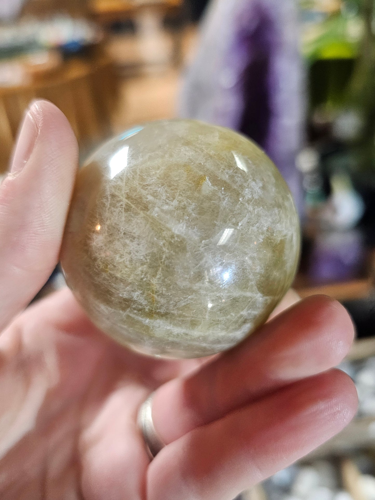 White Moonstone Sphere