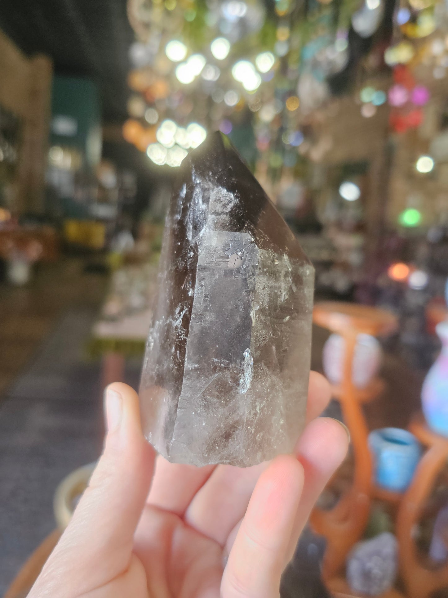 Partially Polished/ Raw Smoky Quartz Point