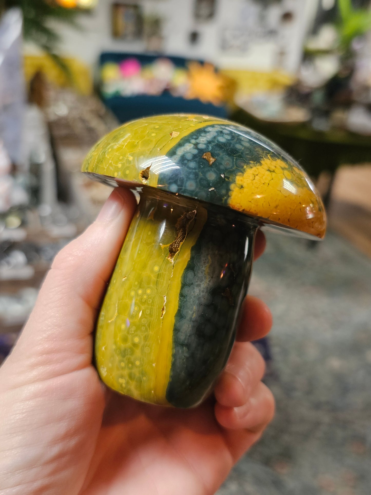 Kabamby Ocean Jasper Mushroom Carving