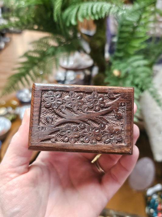 Carved Wooden Trinket Box.
