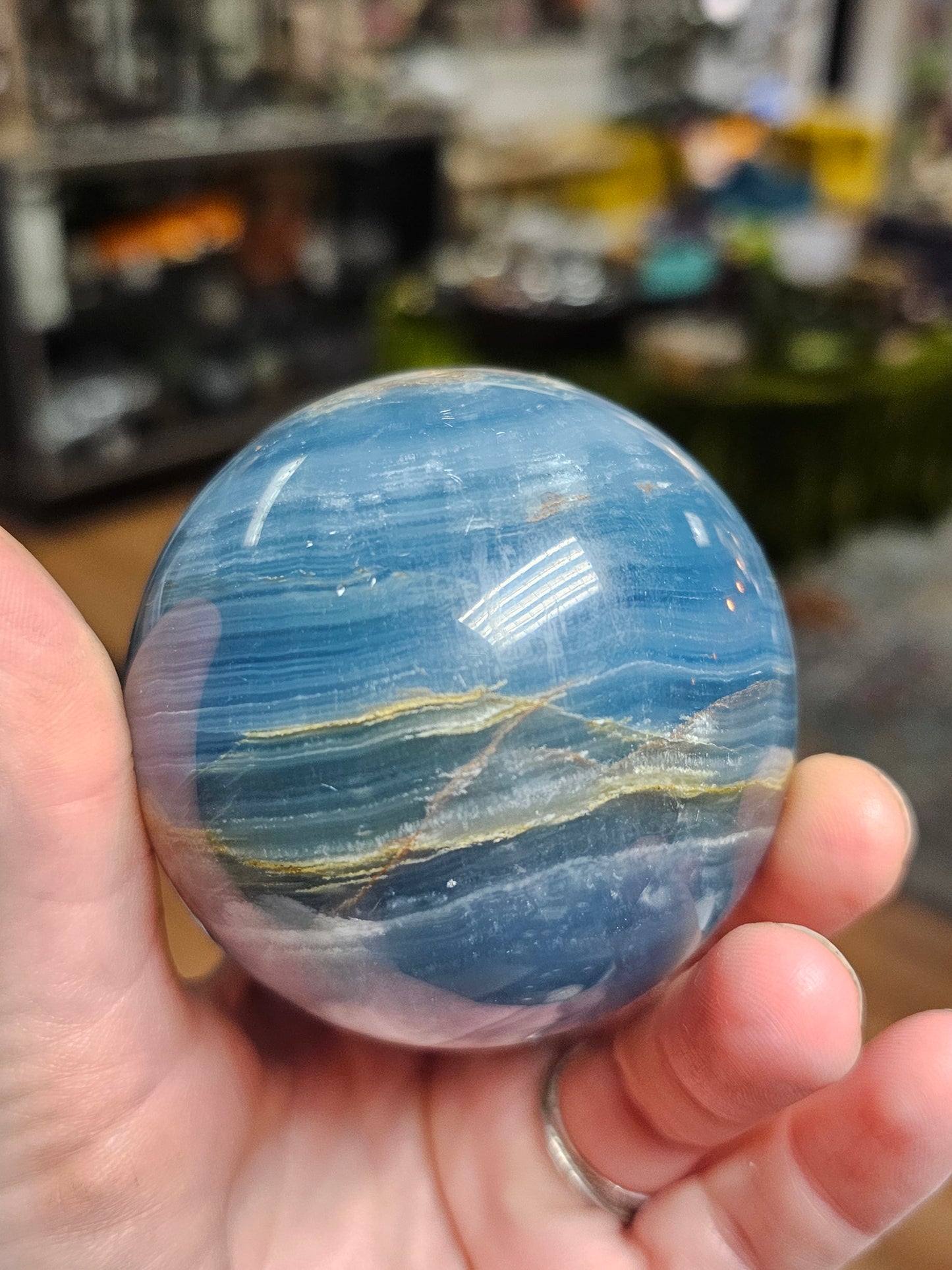 Blue Onyx Sphere (Calcite)