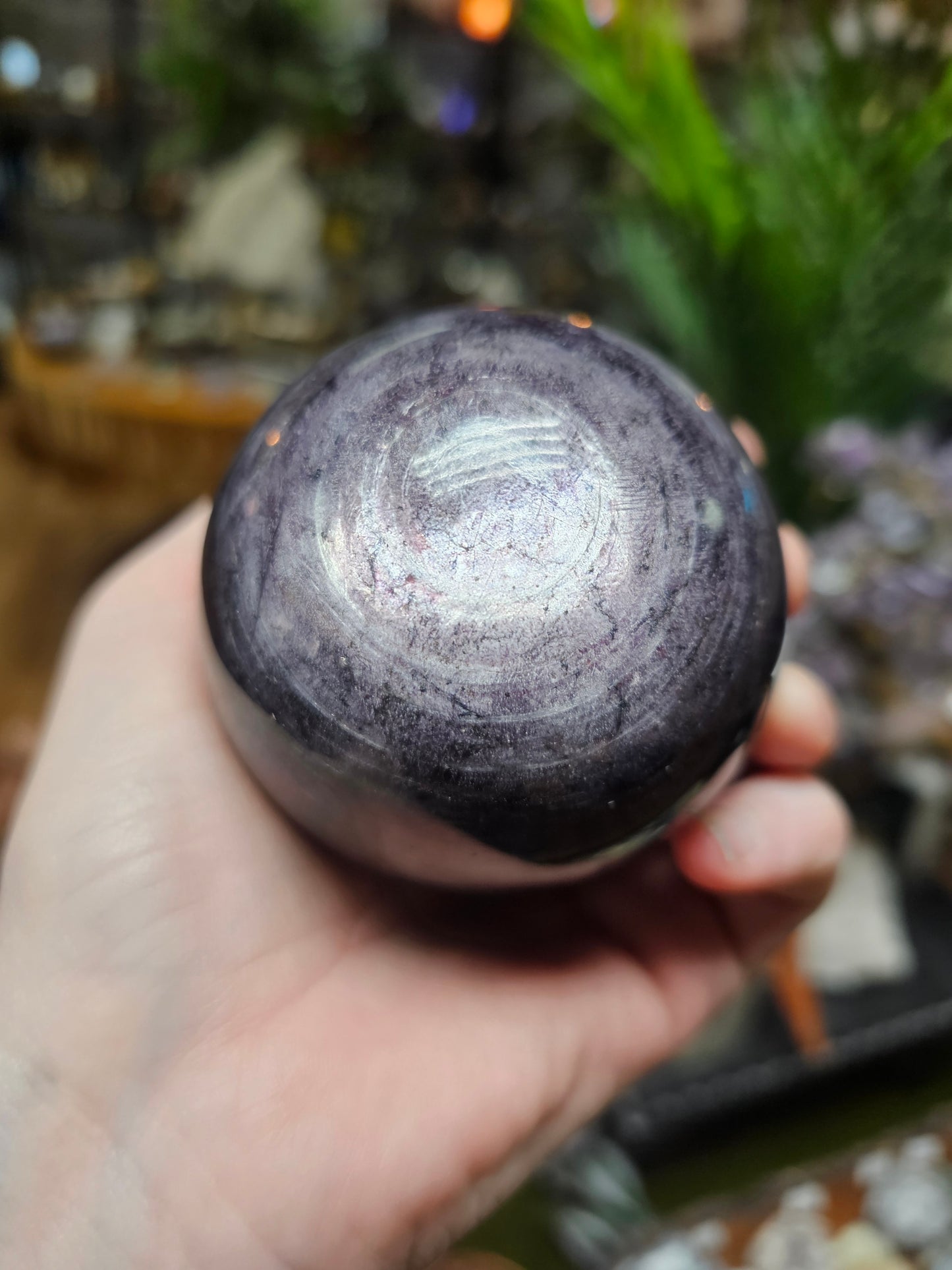 Gem Lepidolite Sphere