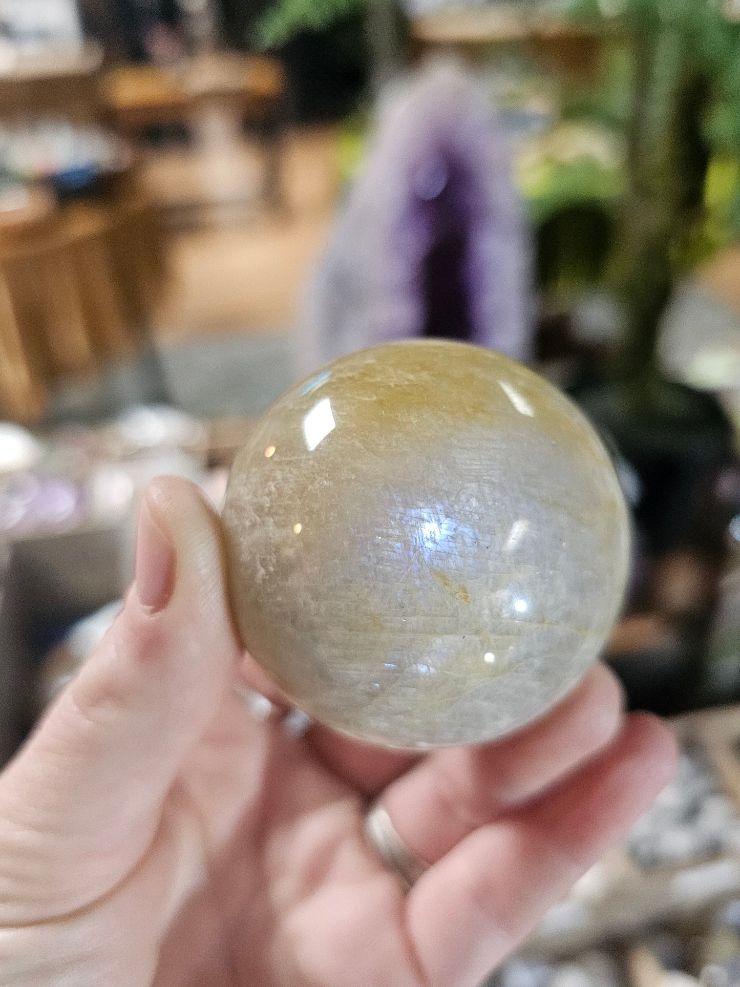 White Moonstone Sphere