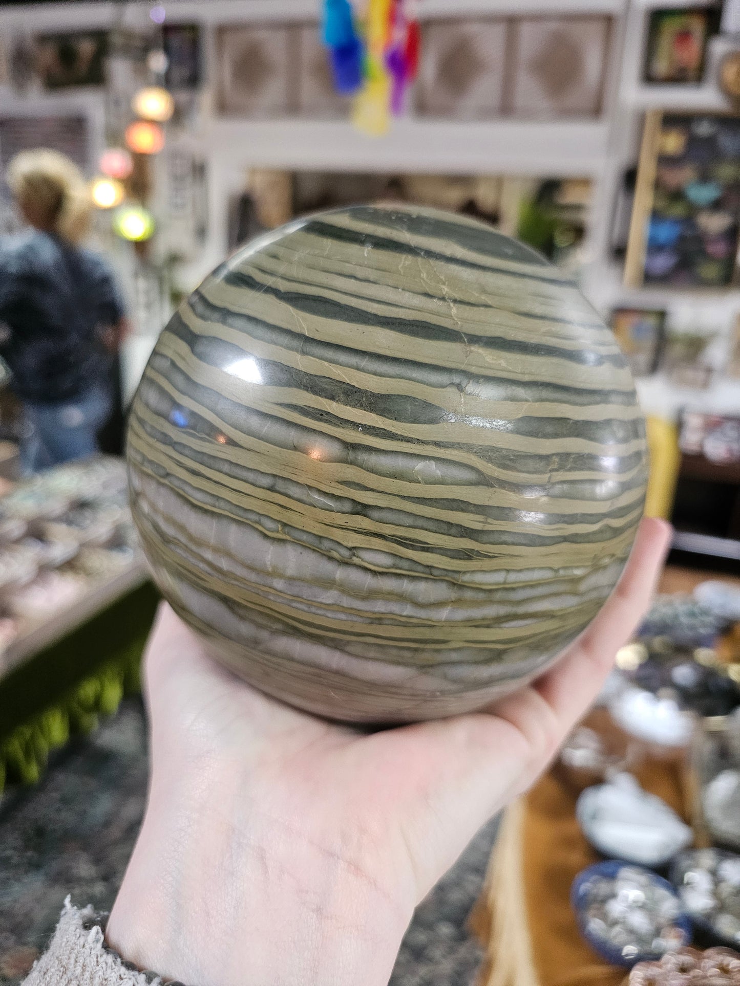 Green Zebra Jasper Sphere